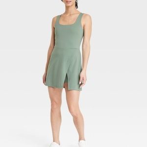 Square Neck Exercise/Tennis Dress Women's Side-Slit Active Dress - All in Motion